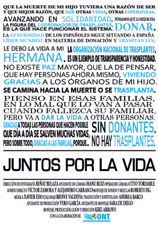 Cartel de Juntos por la vida