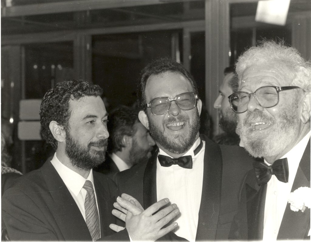 José Luis Garci, José M. González Sinde y Luis García Berlanga. I Premios Goya