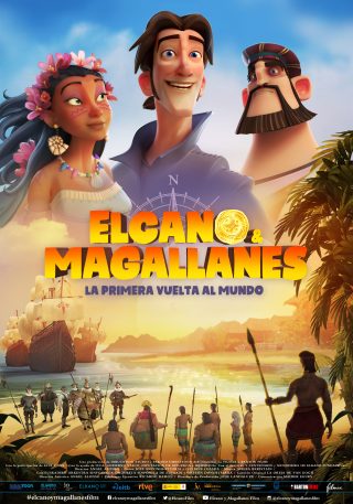 Cartel de Elcano y Magallanes la primera vuelta al mundo